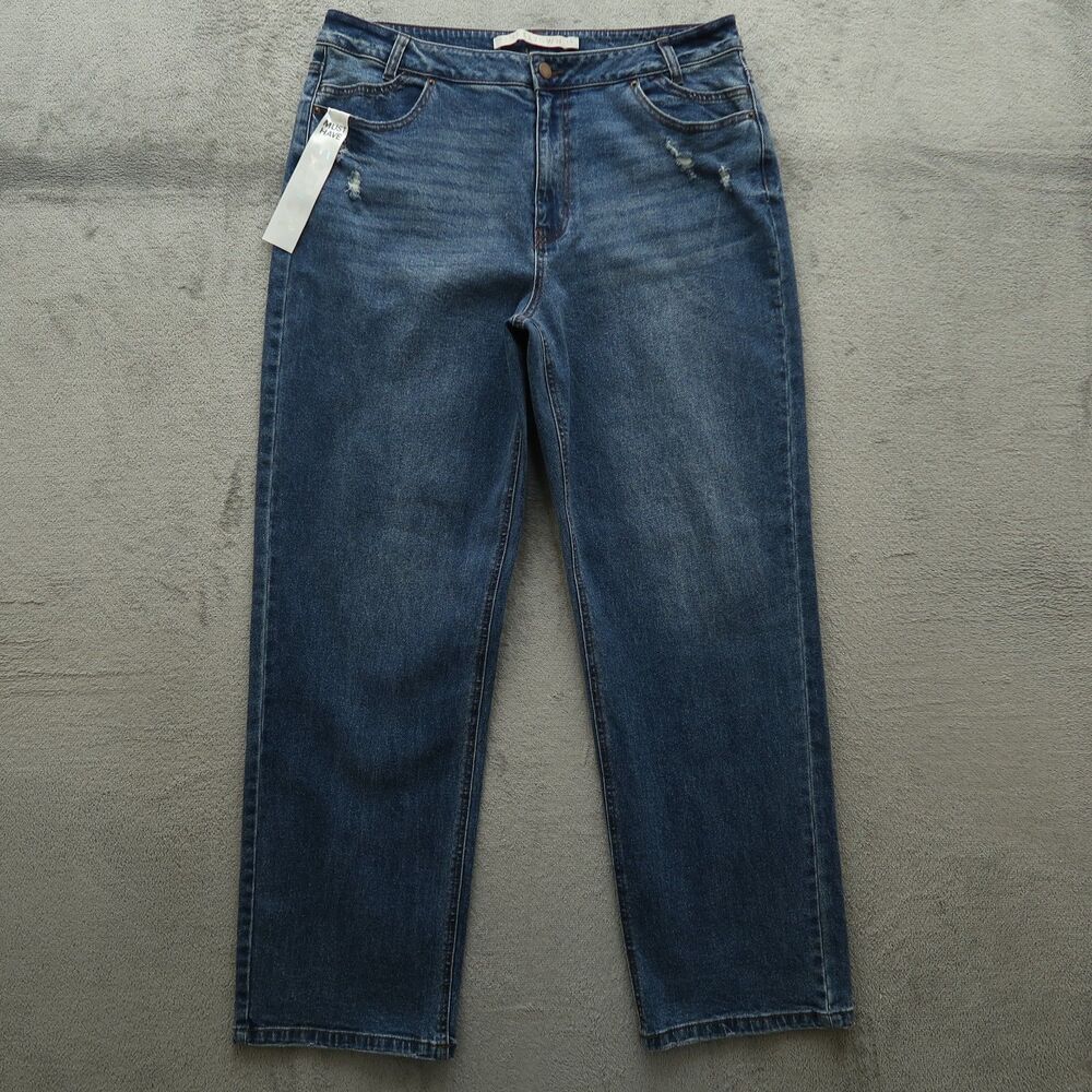 TinselTown Jeans Juniors Size 13 High-Rise Straight 30.5" Inseam Distressed NWOT